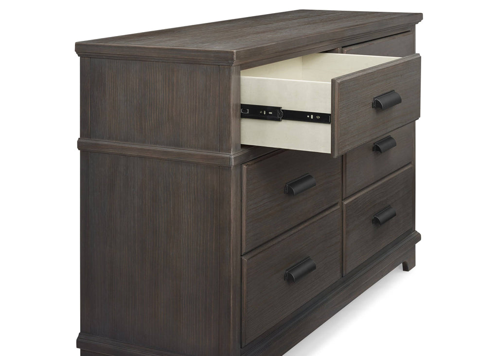6 Drawer Dresser with Changing Top Rustic Grey R770