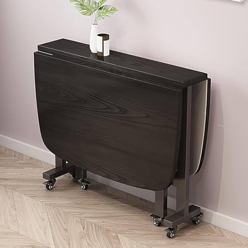 Brown Extendable Dining Table with Wheels N989