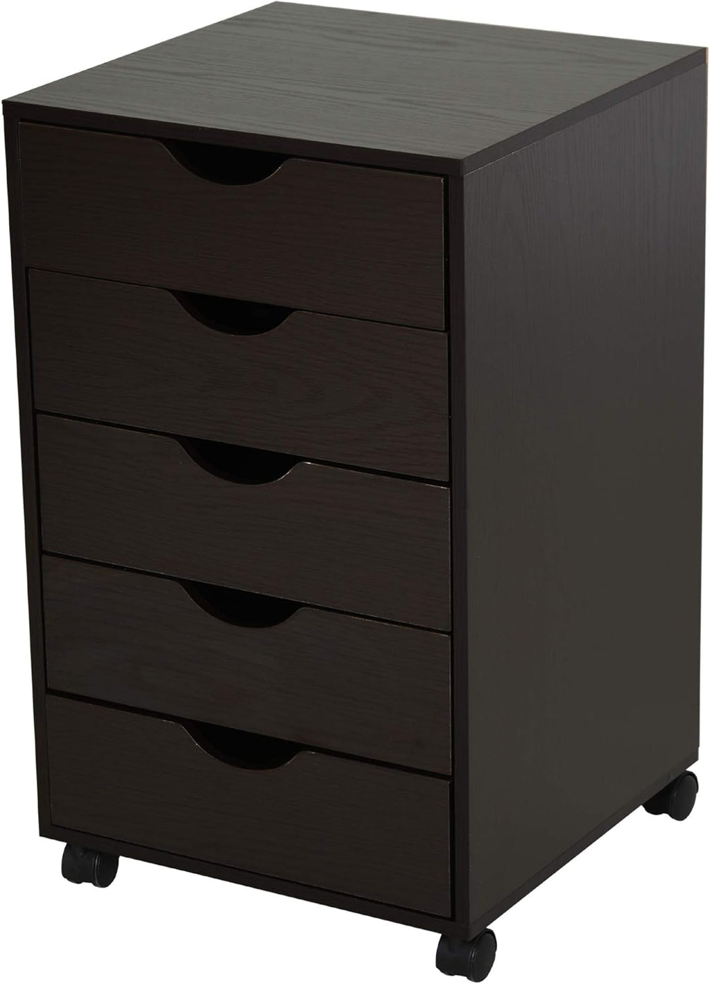 White 5 Drawer File Cabinet with Wheels E176