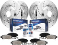Front and Rear Drilled & Slotted Brake Rotors 10pc Set O460