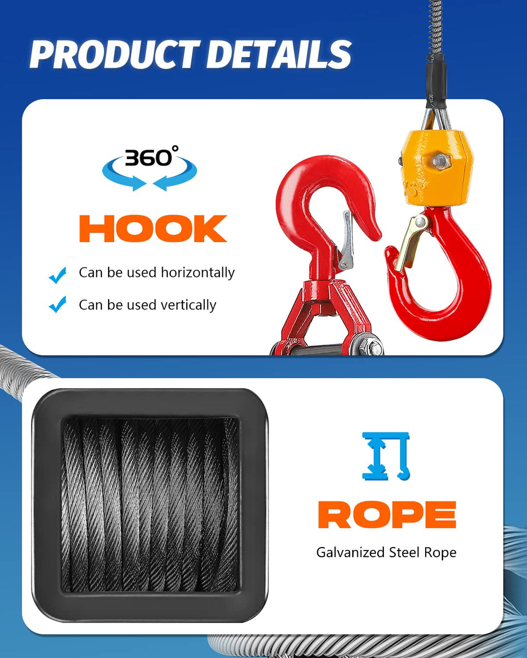 3 in 1 Electric Hoist Winch 1,100lb Wireless Remote Control, 110/120 Volt Portable Power Electric Hoist E5085