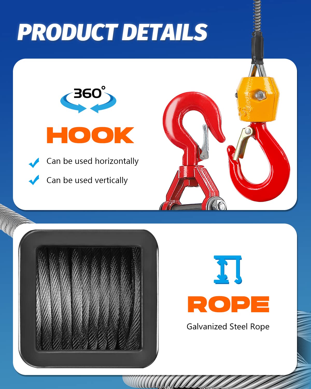 3 in 1 Electric Hoist Winch 1,100lb Wireless Remote Control, 110/120 Volt Portable Power Electric Hoist E5085