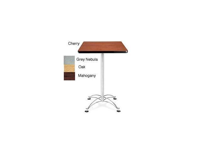 Chrome Base Cafe Table Mahogany S832