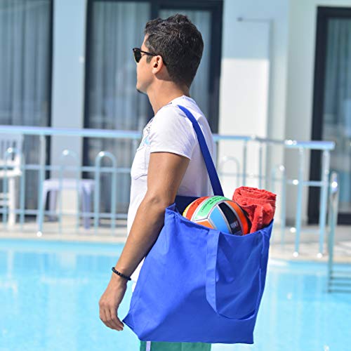 6 Pack Large Canvas Tote Bag with Zippered Closure E66457