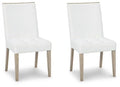 White & Beige Upholstered Side Chair, 2 Count X37964