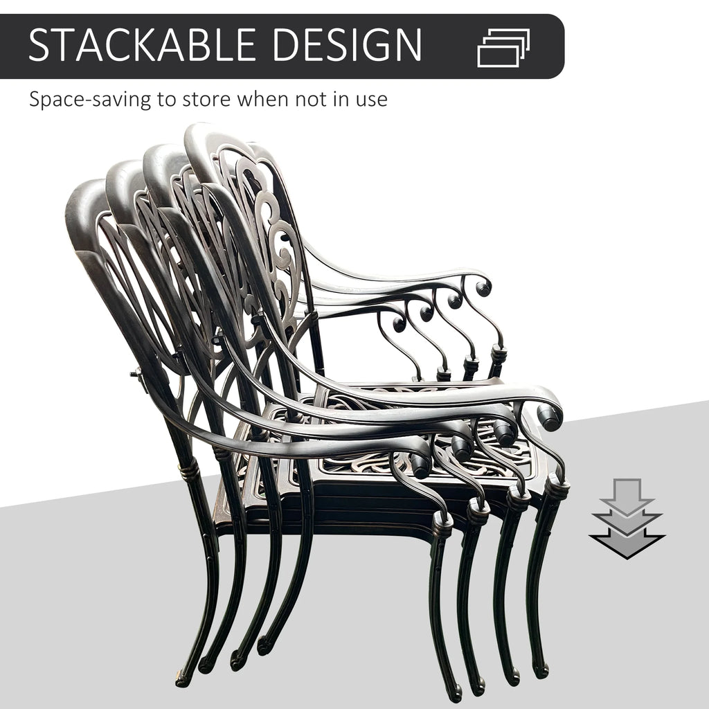 Cast Aluminum Patio Dining Set for 4 Y35376