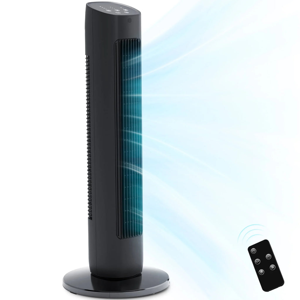 Black 30 Oscillating Tower Fan with 8 Speeds D690039