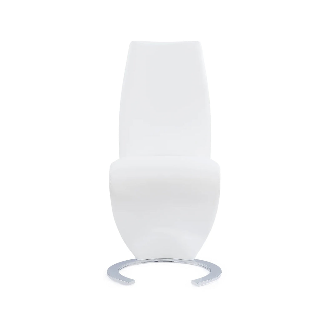 White Pu Dining Chair with Horseshoe Base L9038