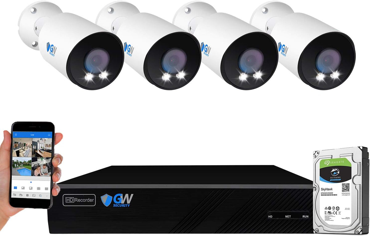 8 Channel 4K PoE Security Camera System with 4 Cameras U750