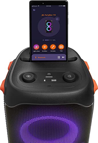 Black Portable Party Speaker with Built-in Lights O6797