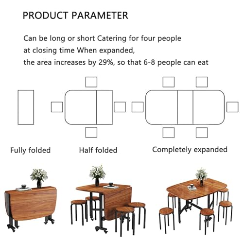 Brown Extendable Dining Table with Wheels N989