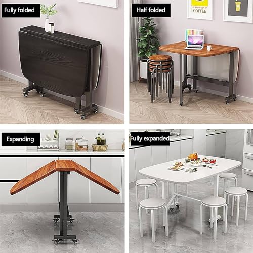 Brown Extendable Dining Table with Wheels N989