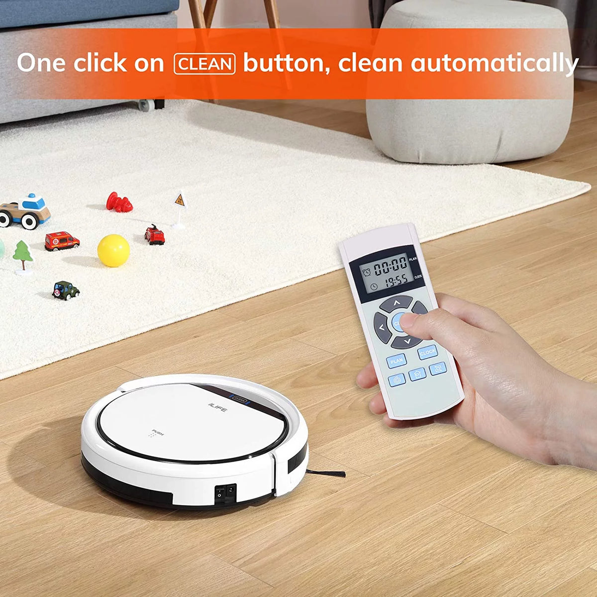 Pearl White Robot Vacuum Cleaner with Tangle-free Suction P685
