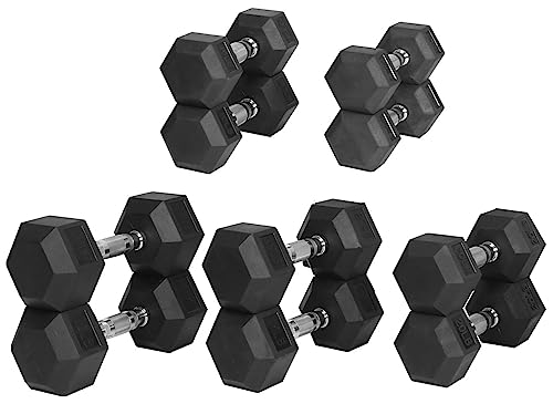 Rubber Coated Hex Dumbbell Weight Set D1912
