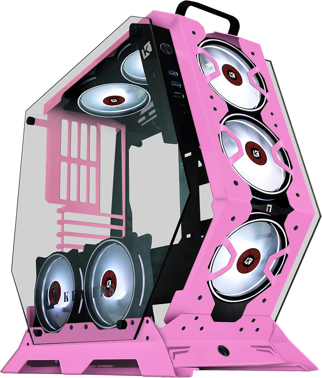 ATX Tower Tempered Glass PC Case with 7 RGB Fans A517