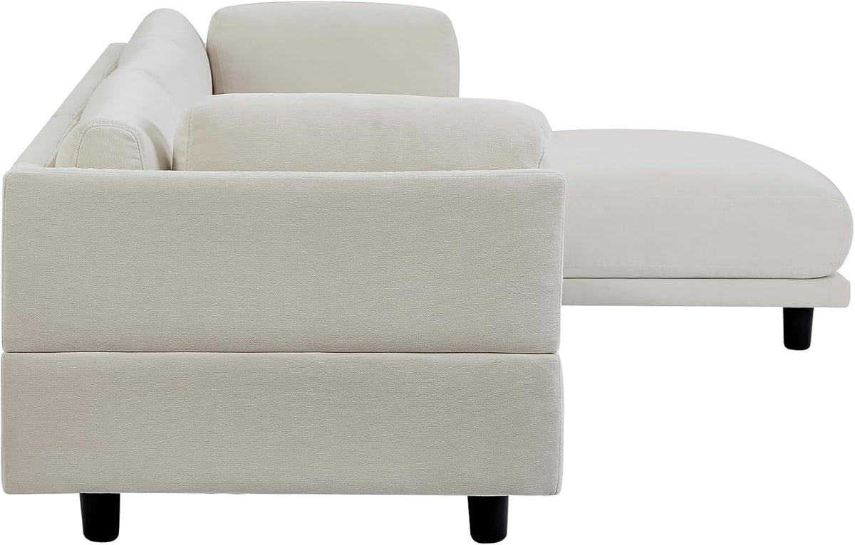 L Shaped Modular Sectional Sofa with Extra Wide Chaise and Polyester Blend Upholstery X5666