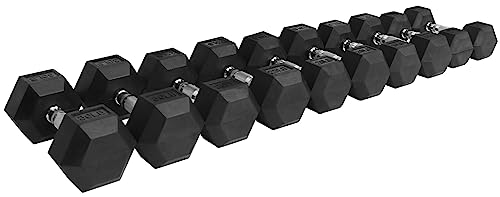 Rubber Coated Hex Dumbbell Weight Set D1912