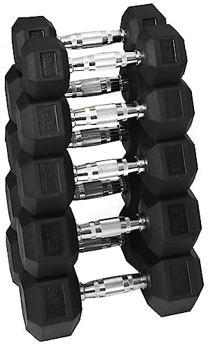 Rubber Coated Hex Dumbbell Weight Set D1912