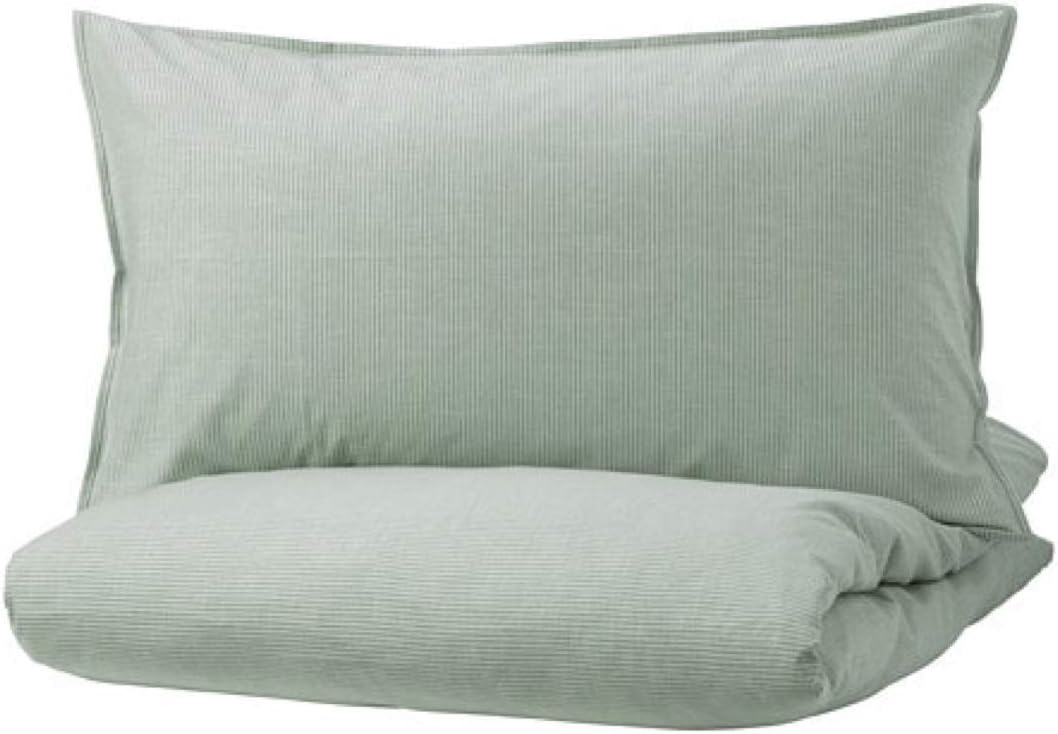 Green Stripe Duvet Cover and Pillowcases Full/Queen Y3471