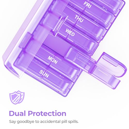 XL Weekly Pill Organizer 2 Times a Day, AM PM Pill Box 7 Day B2409