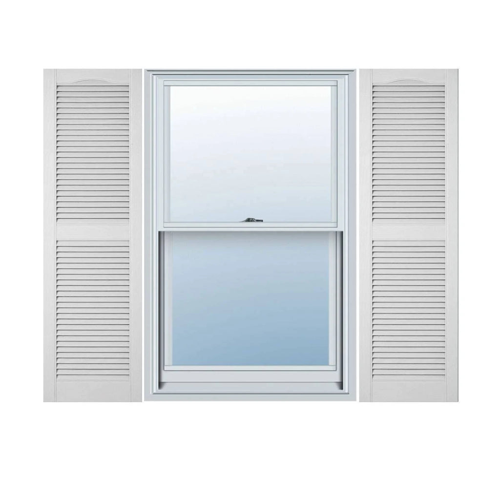 White Vinyl Open Louver Shutters K1281