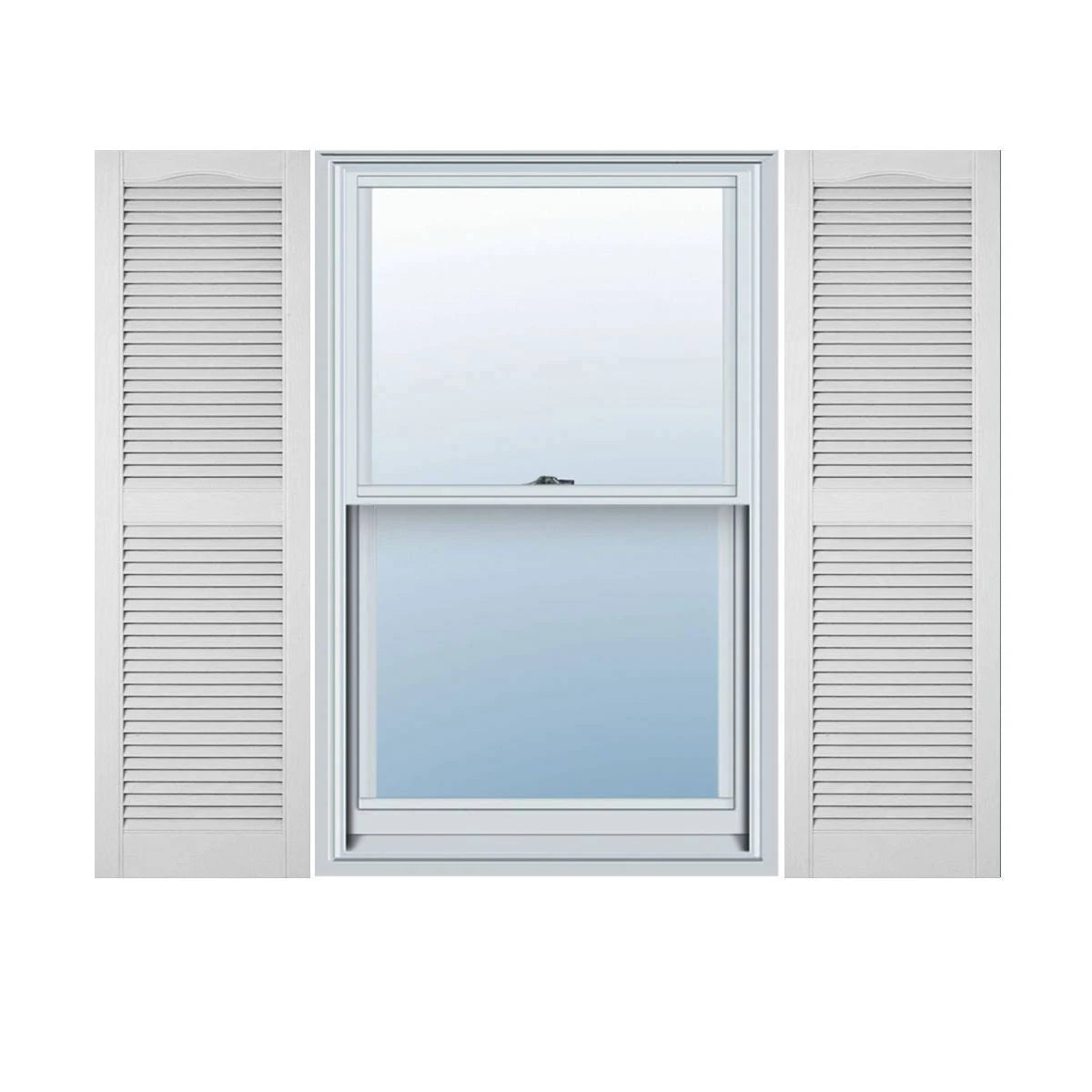 White Vinyl Open Louver Shutters K1281