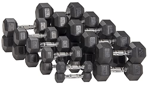 Rubber Coated Hex Dumbbell Weight Set D1912