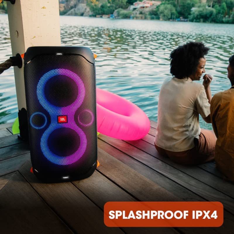 Black Portable Party Speaker with Built-in Lights O6797