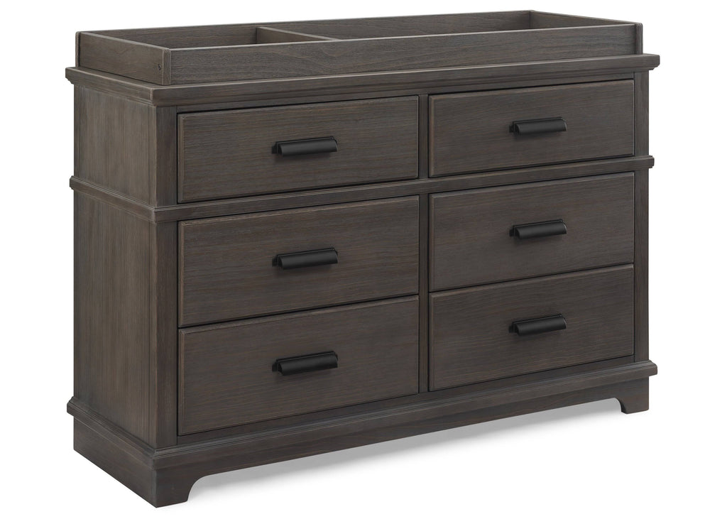 6 Drawer Dresser with Changing Top Rustic Grey R770