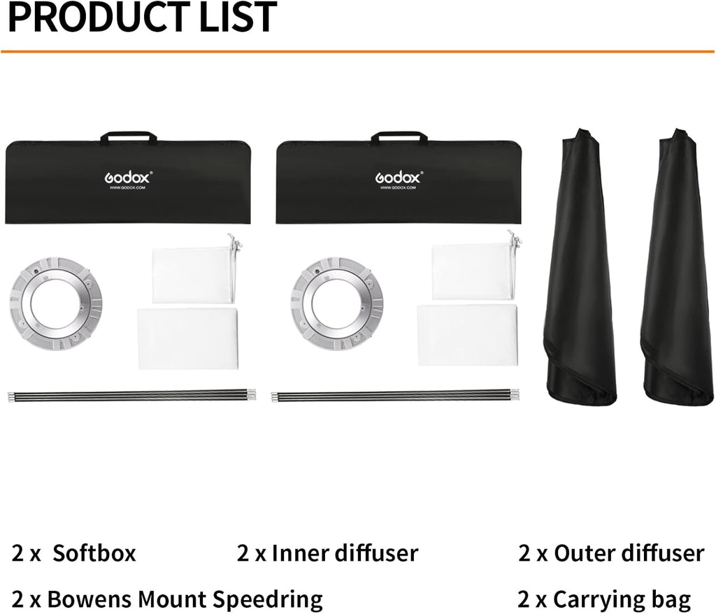 60x90cm Portable Strip Rectangle Softbox Reflector with Bowens Mount and Carry Bag R531485
