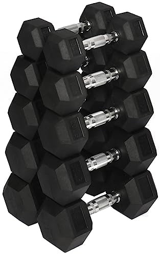 Rubber Coated Hex Dumbbell Weight Set D1912