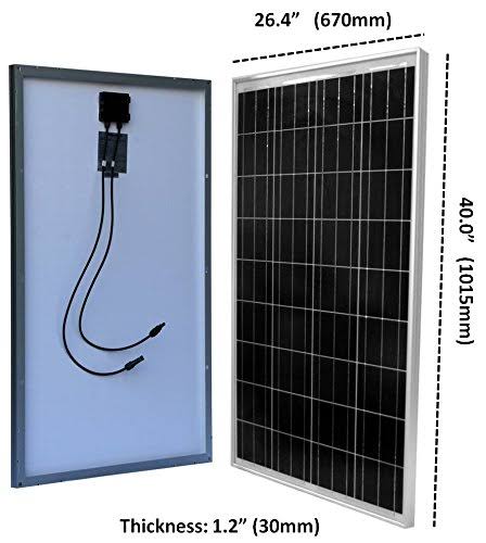 100 Watt Solar Panel Kit with LCD PWM Charge Controller + Solar Cable + MC4 Connectors + Mounting B J782002