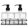 Glass Soap Dispenser Set with Pump and Metal Stand U5049