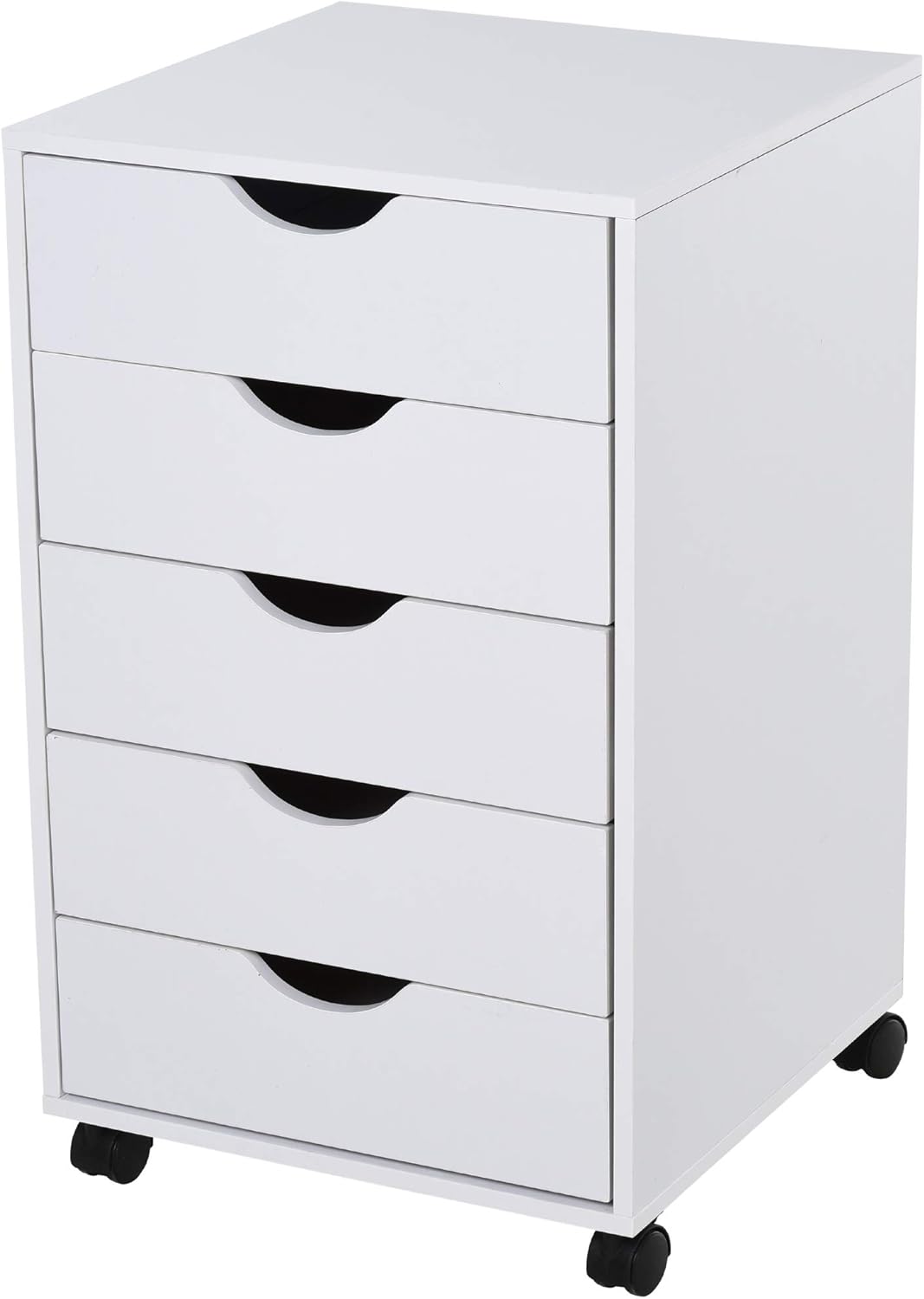 White 5 Drawer File Cabinet with Wheels E176