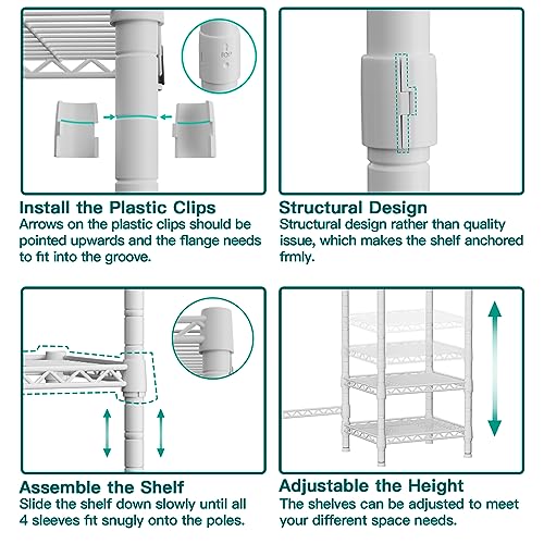 Over The Washer and Dryer Storage with 6 Shelves and 2 Hanger Rods, 47.2”W x 13.4”D x 77.4”H F1644