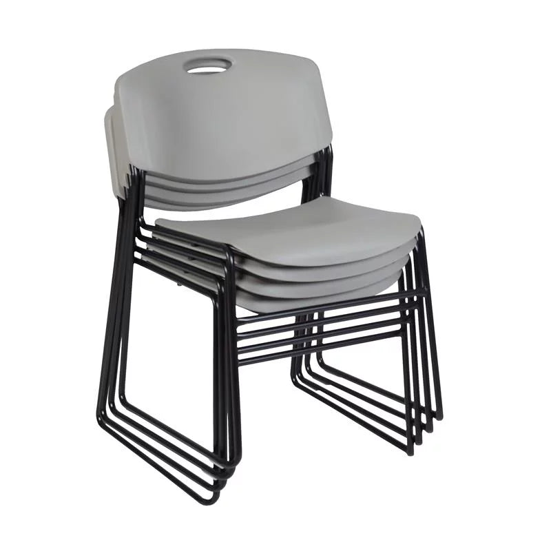 48" Square Breakroom Table & 4 Stack Chairs P422885