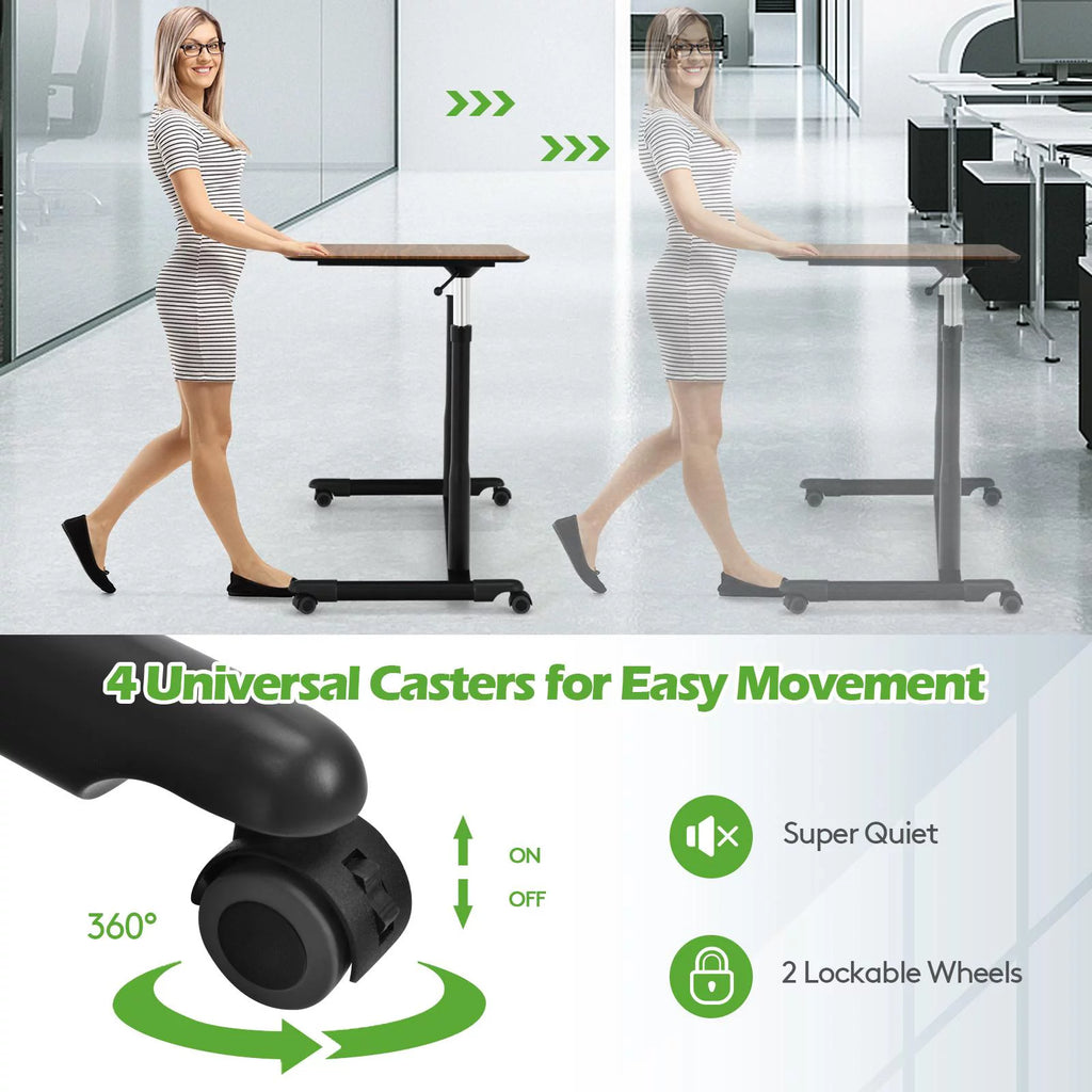 Height Adjustable Standing Desk with Lockable Casters W7993