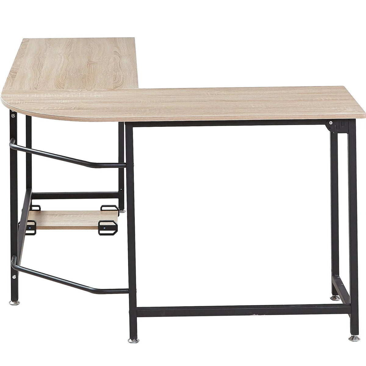 L-shaped Corner Computer Desk Workstation Wood and Metal Large Size Y5475