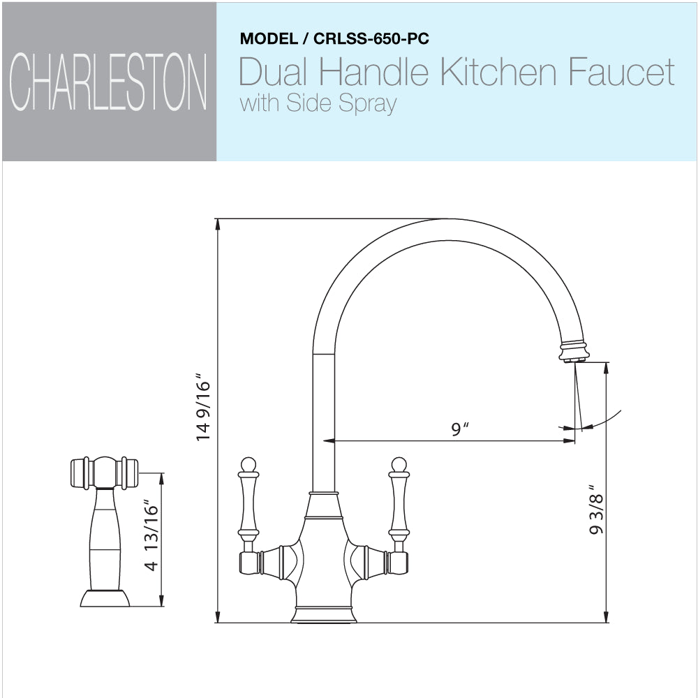Oil Rubbed Bronze Two Handle Kitchen Faucet with Sidespray F141457