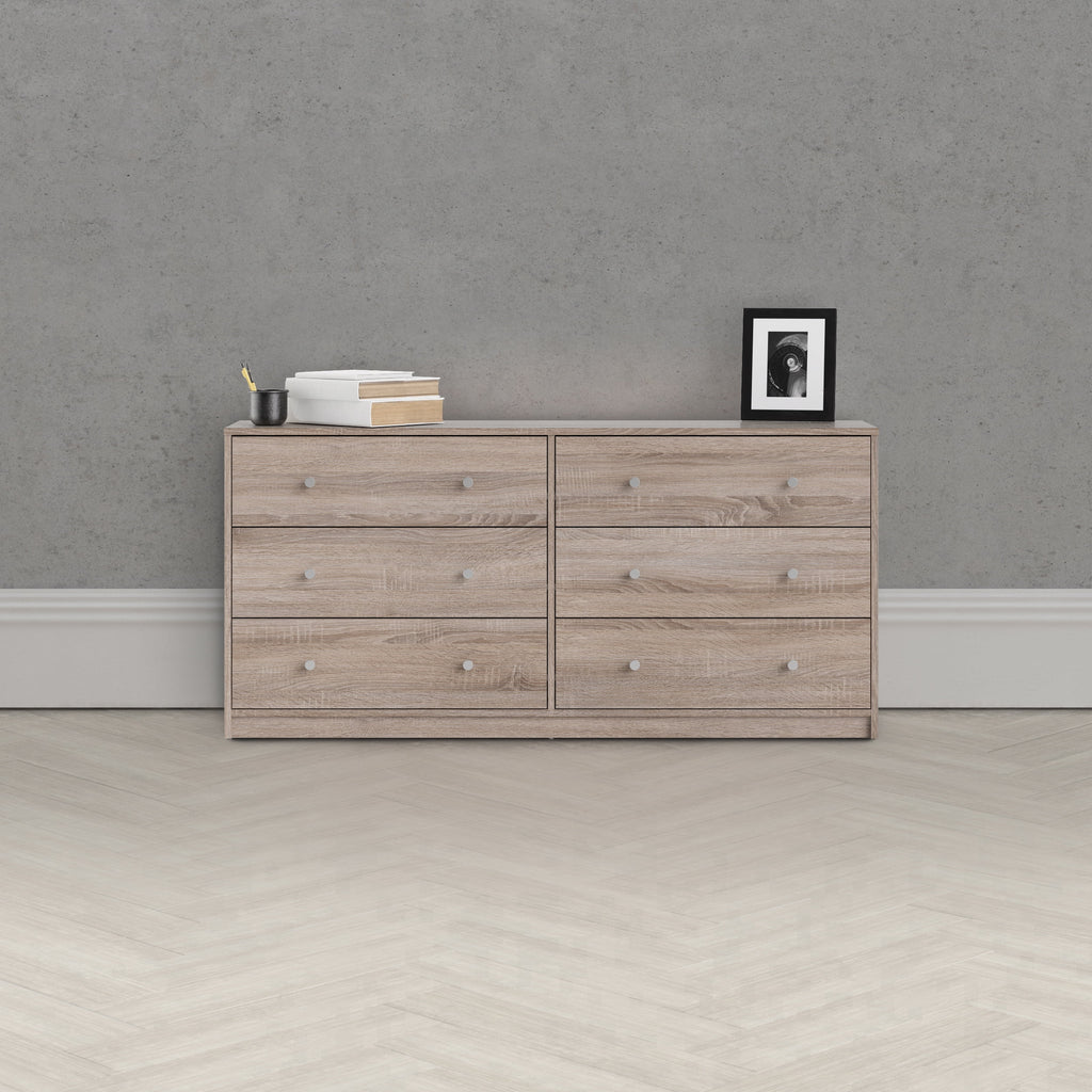 White 6 Drawer Double Dresser M44921