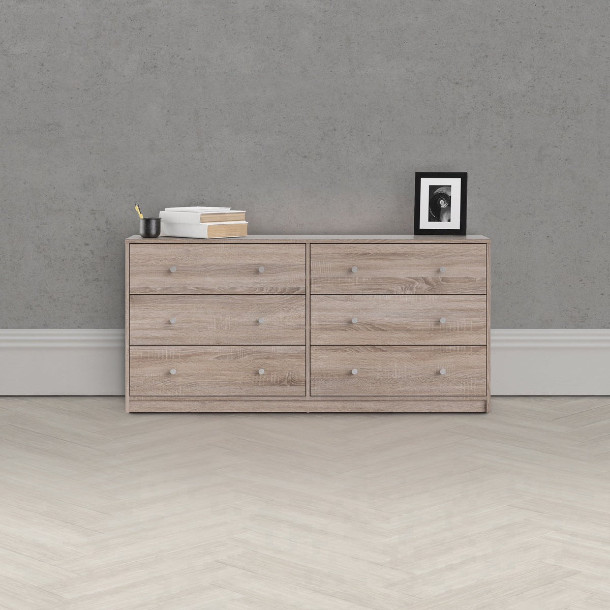White 6 Drawer Double Dresser M44921