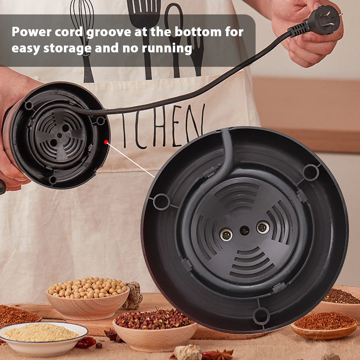 Stainless Steel Electric Coffee Grinder 200W A5409