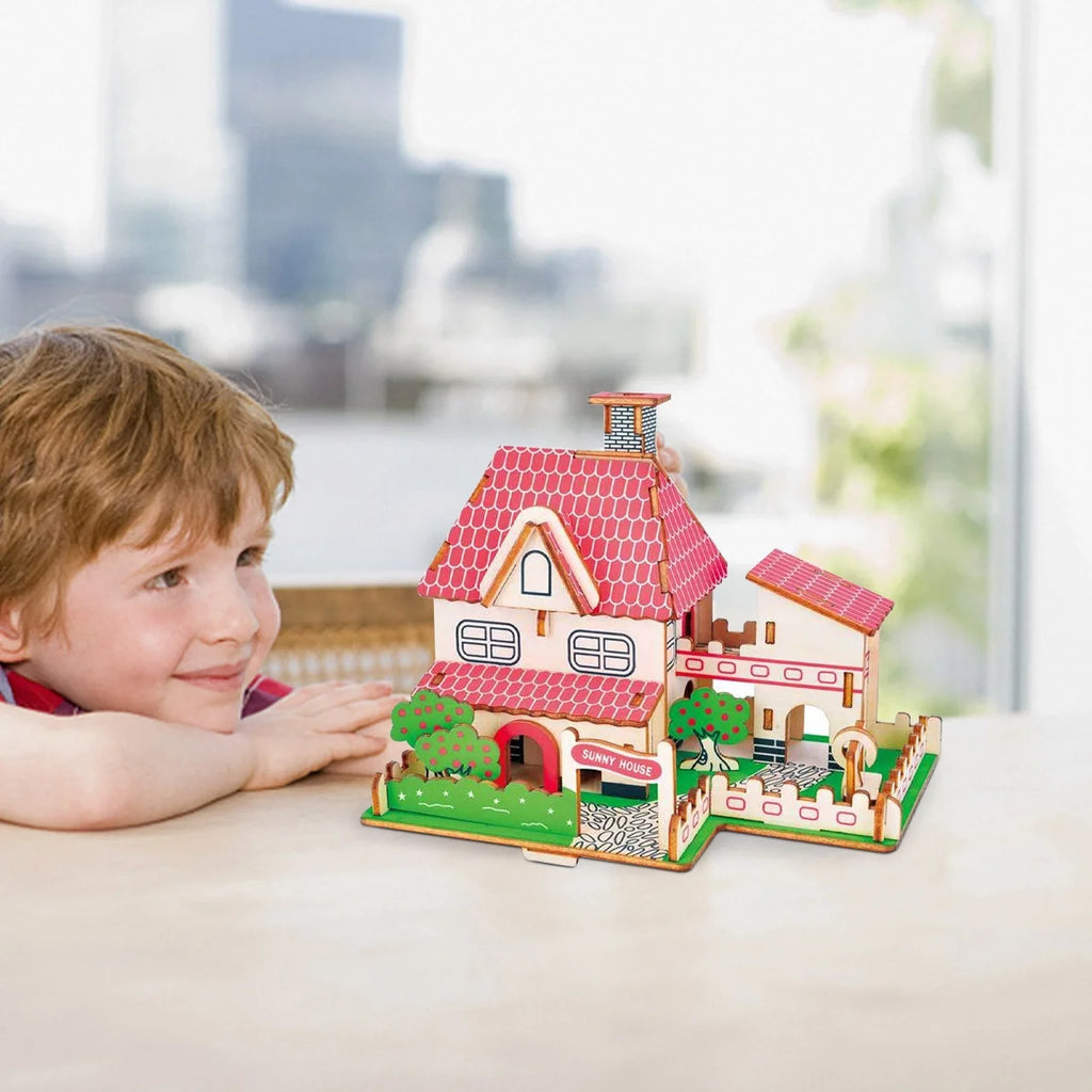 45Pcs 3D Wooden Puzzles DIY Building Model Toys N407