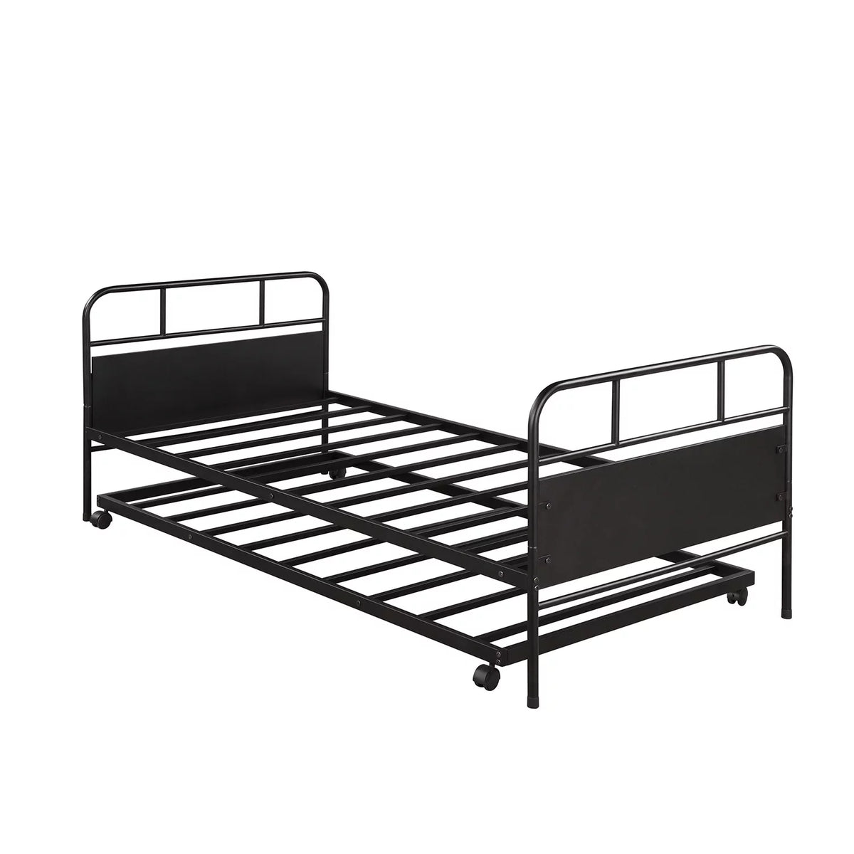 Black Metal Twin Size Daybed with Trundle G639547