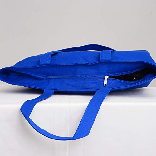 6 Pack Large Canvas Tote Bag with Zippered Closure E66457