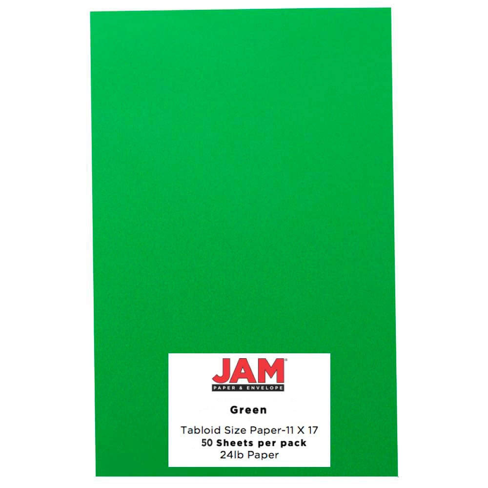 65lb Green 11 x 17 Cardstock, 50 Sheets/Pack S86412