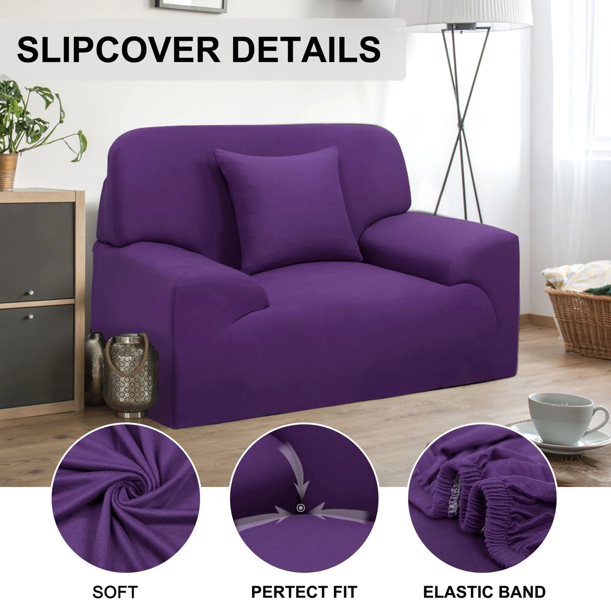Stretch Sofa Slipcovers Couch Cover 1 2 3 4 Seater Purple Small N235