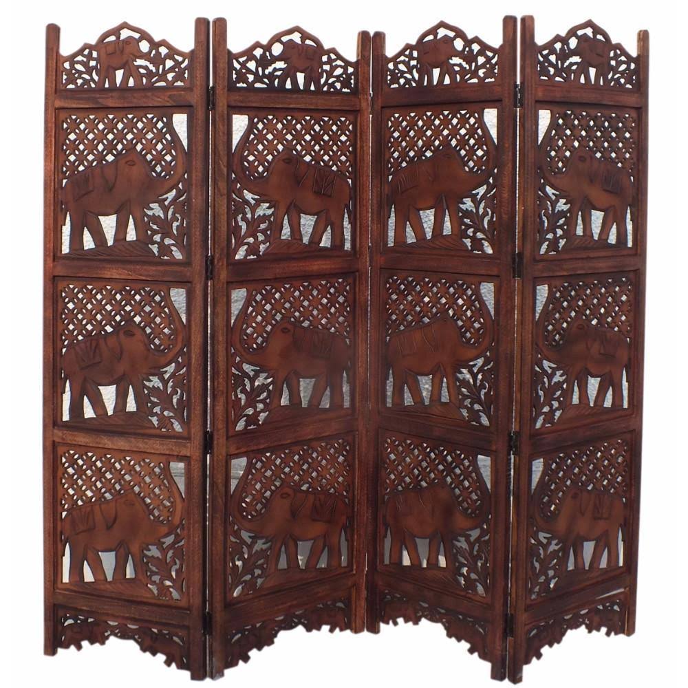 Carved Wood Room Divider B98746