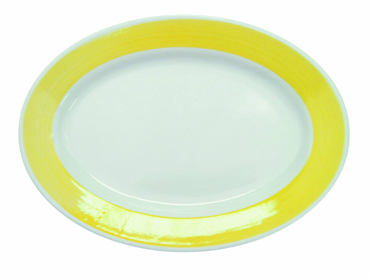 Yellow Stoneware Oval Platter, Box of 24 E3201
