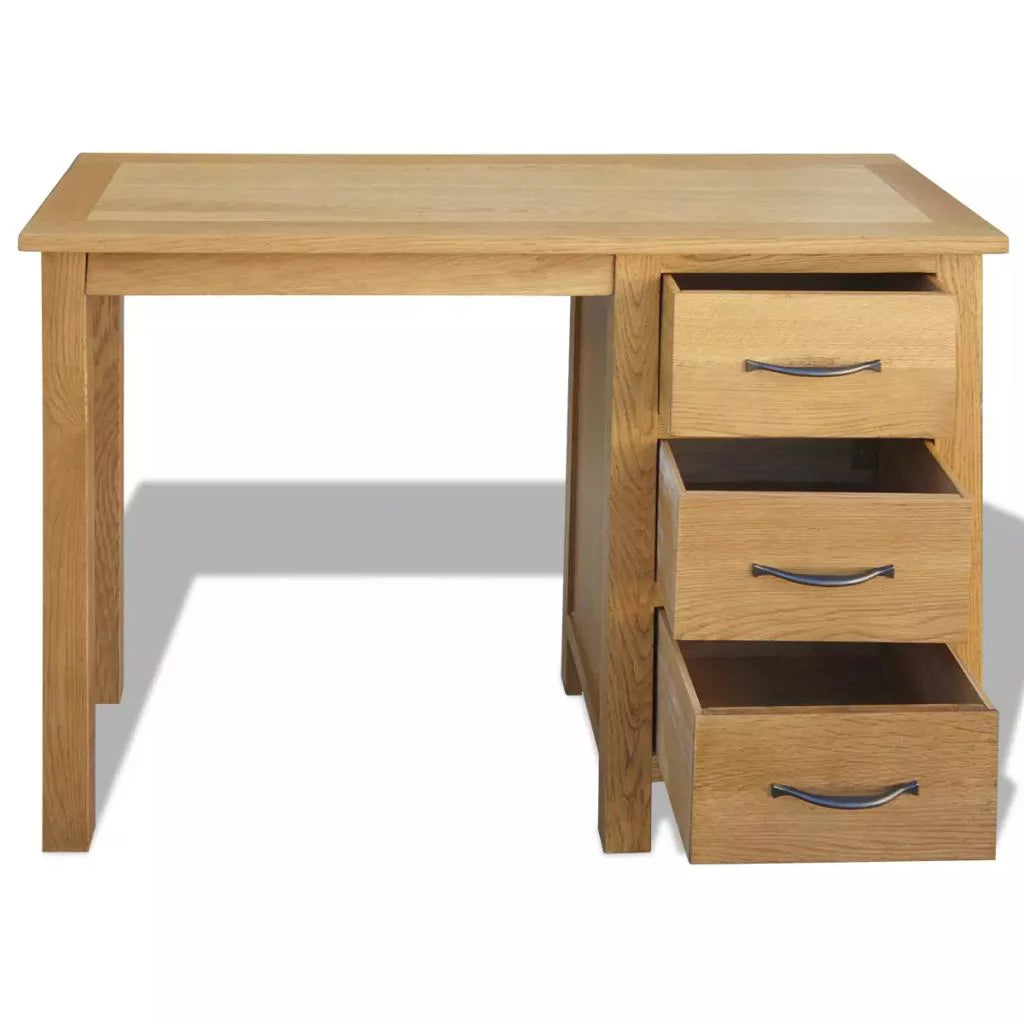 Solid Oak Wood Desk with 3 Drawers B2942